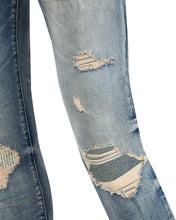 Load image into Gallery viewer, Diamanté Ripped Sand Blue Denim
